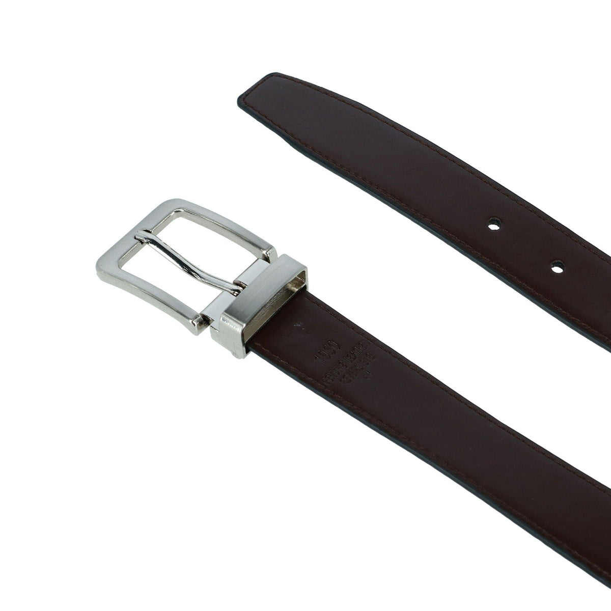 CTM® Lizard Print 1 1/8 Inch Reversible Dress Belt - Black to Solid Brown