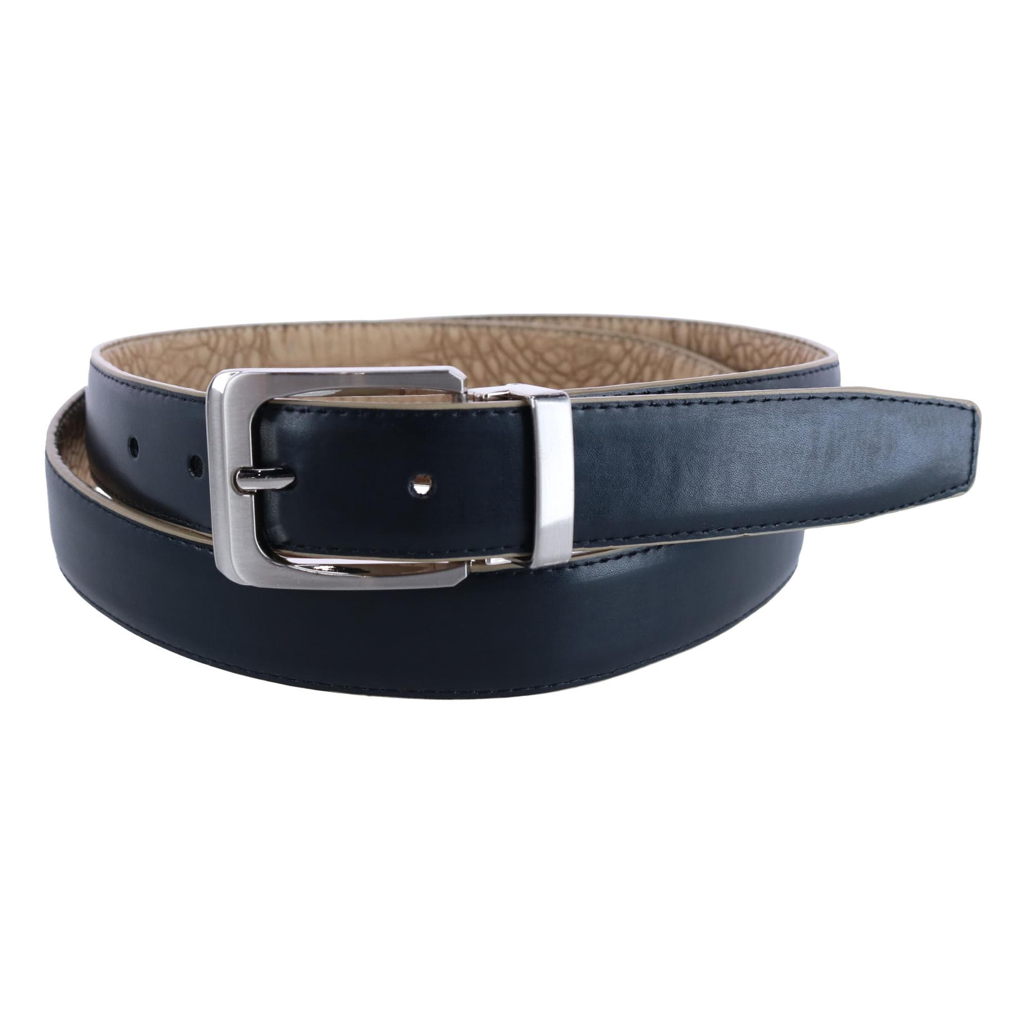 CTM® Leather Matte Reversible Croc Print Clamp on Buckle Belt - Taupe