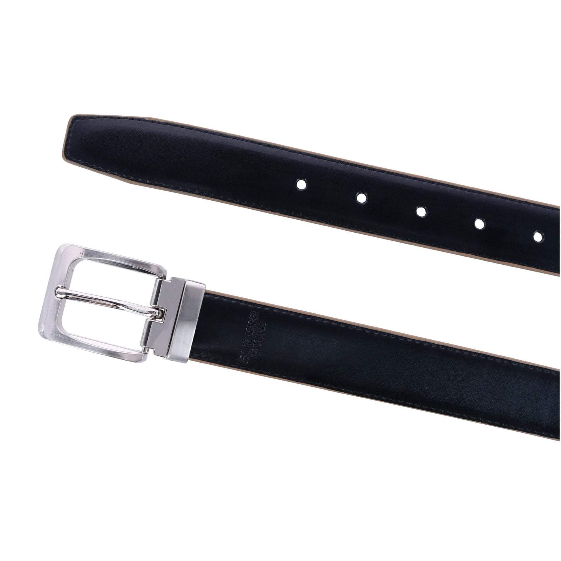 CTM® Leather Matte Reversible Croc Print Clamp on Buckle Belt - Taupe