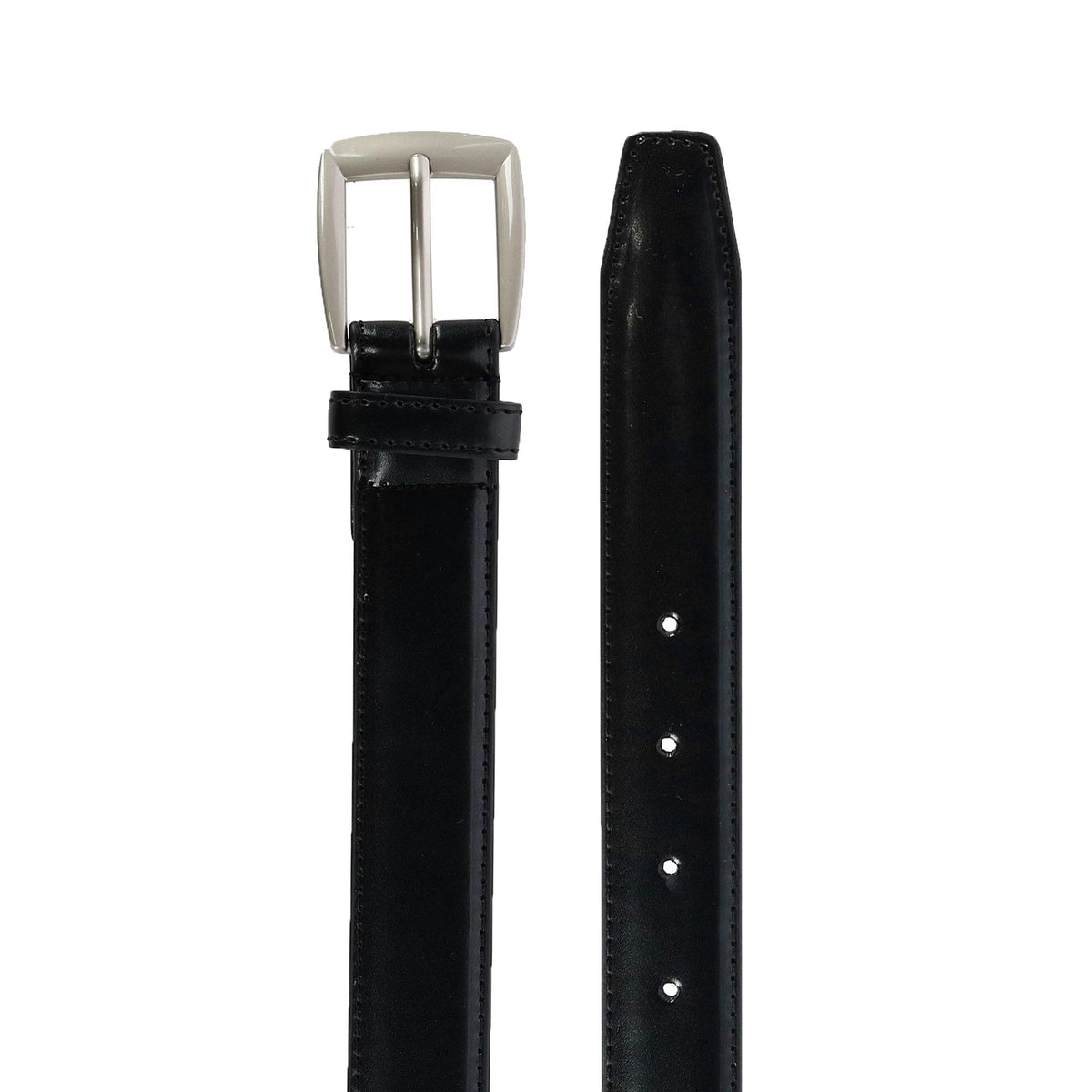 CTM® Men's 1 1/4 Inch Wide Basic Leather Dress Belt - Black