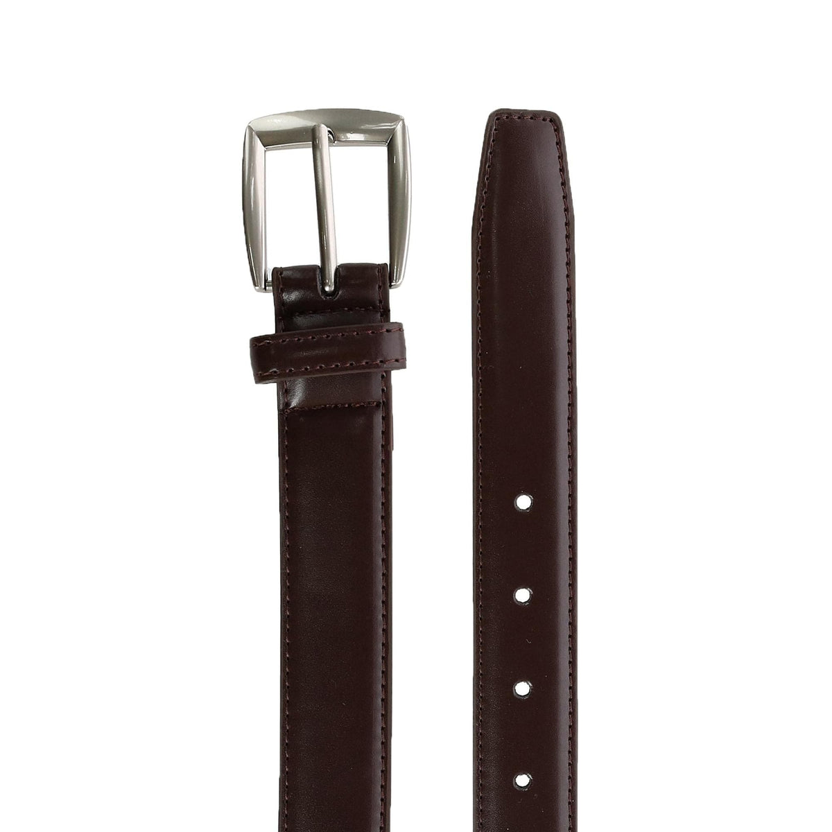 CTM® Men's 1 1/4 Inch Wide Basic Leather Dress Belt - Brown