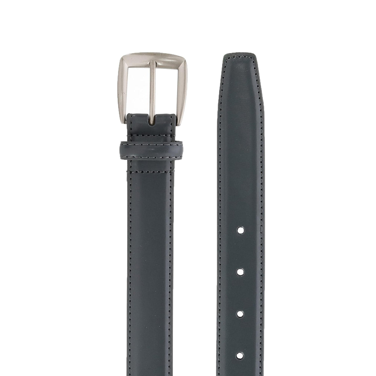 CTM® Men's 1 1/4 Inch Wide Basic Leather Dress Belt - Grey