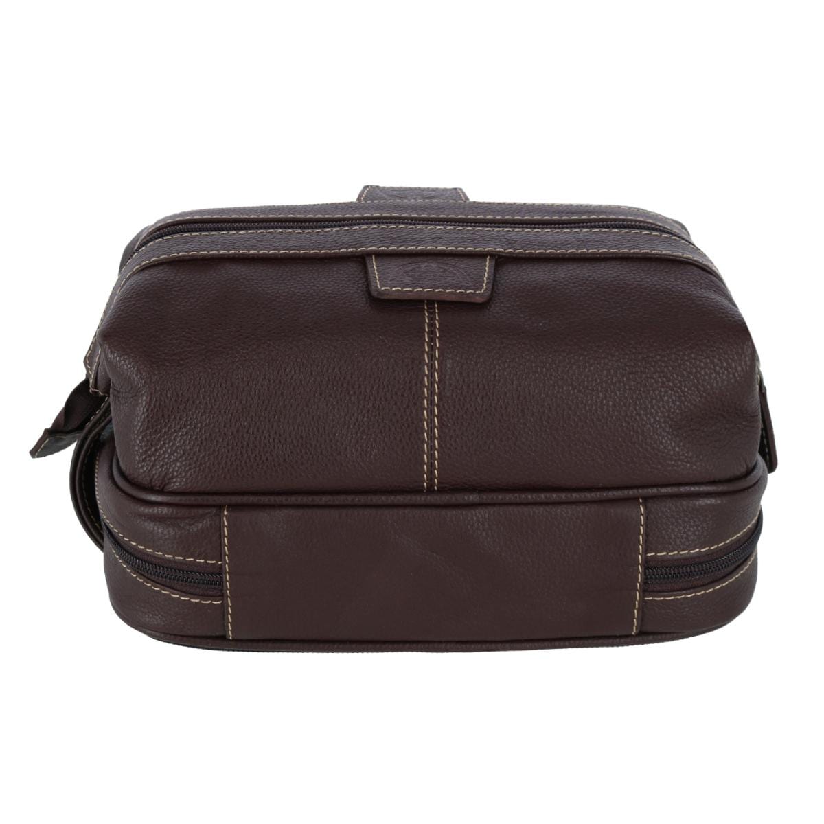 Buxton Men's Antiqued Leather Water Dopp Travel Kit with Bottles - Brown