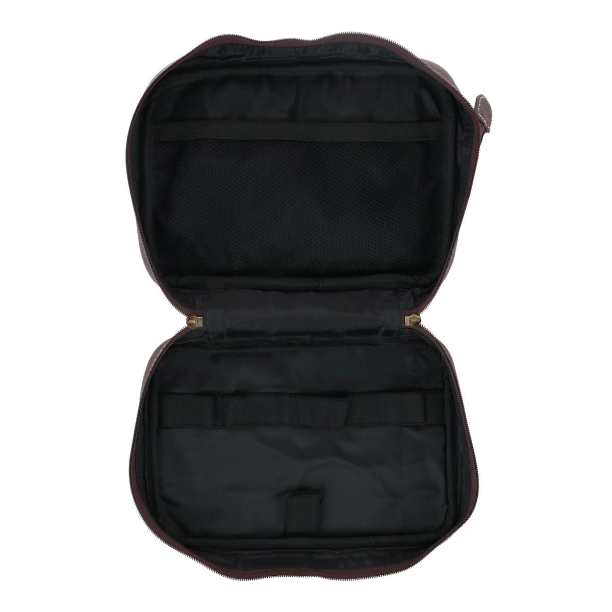 Buxton Men's Antiqued Leather Water Dopp Travel Kit with Bottles - Brown