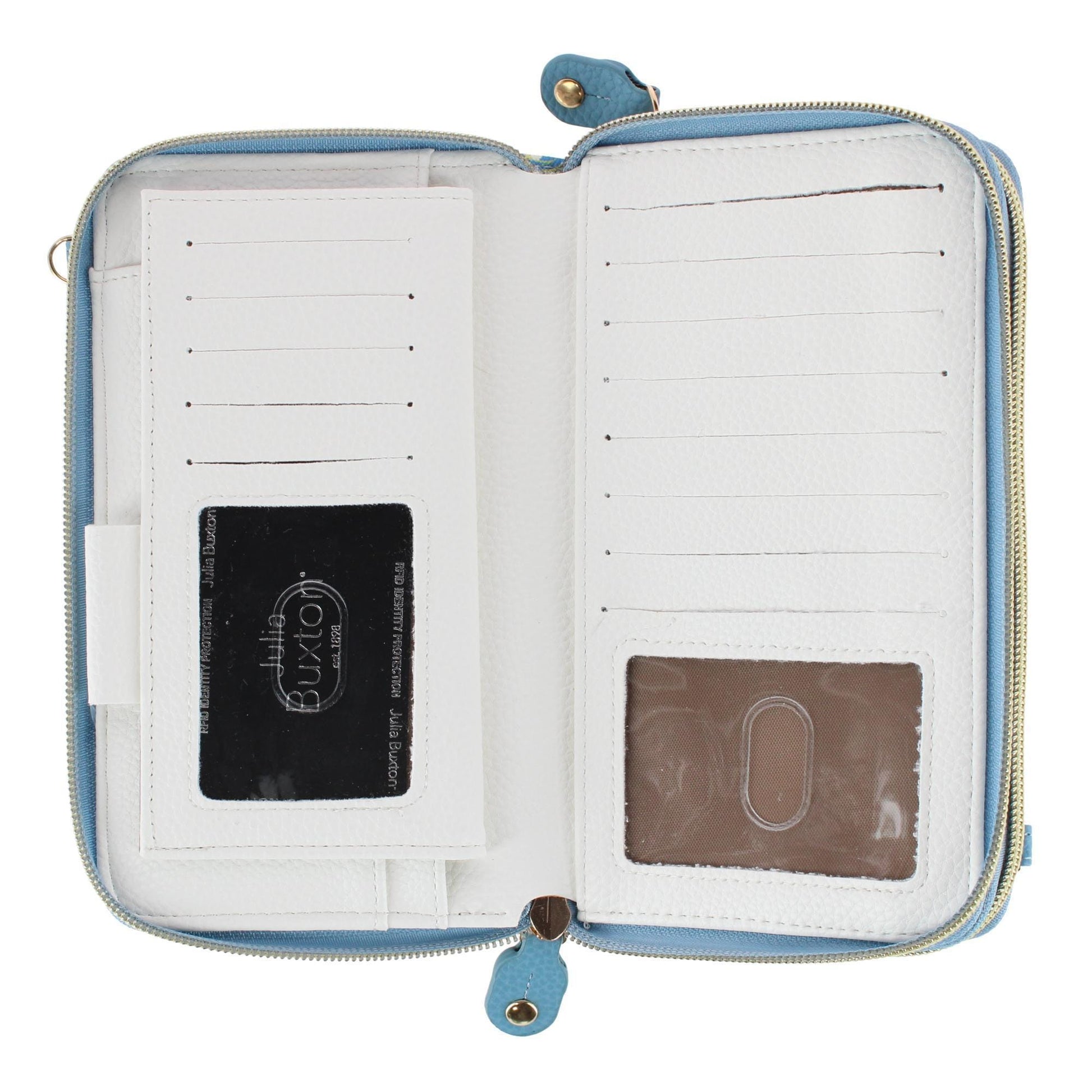 Buxton Women's Styling Premium Faux Leather Ultimate Organizer - Fresh Air Blue
