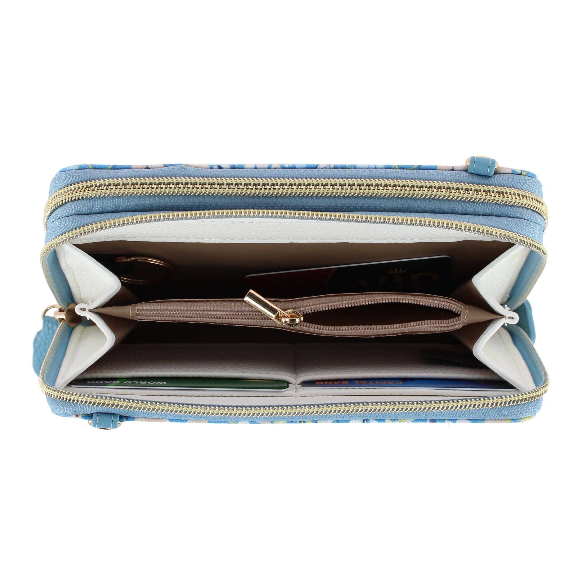 Buxton Women's Styling Premium Faux Leather Ultimate Organizer - Fresh Air Blue