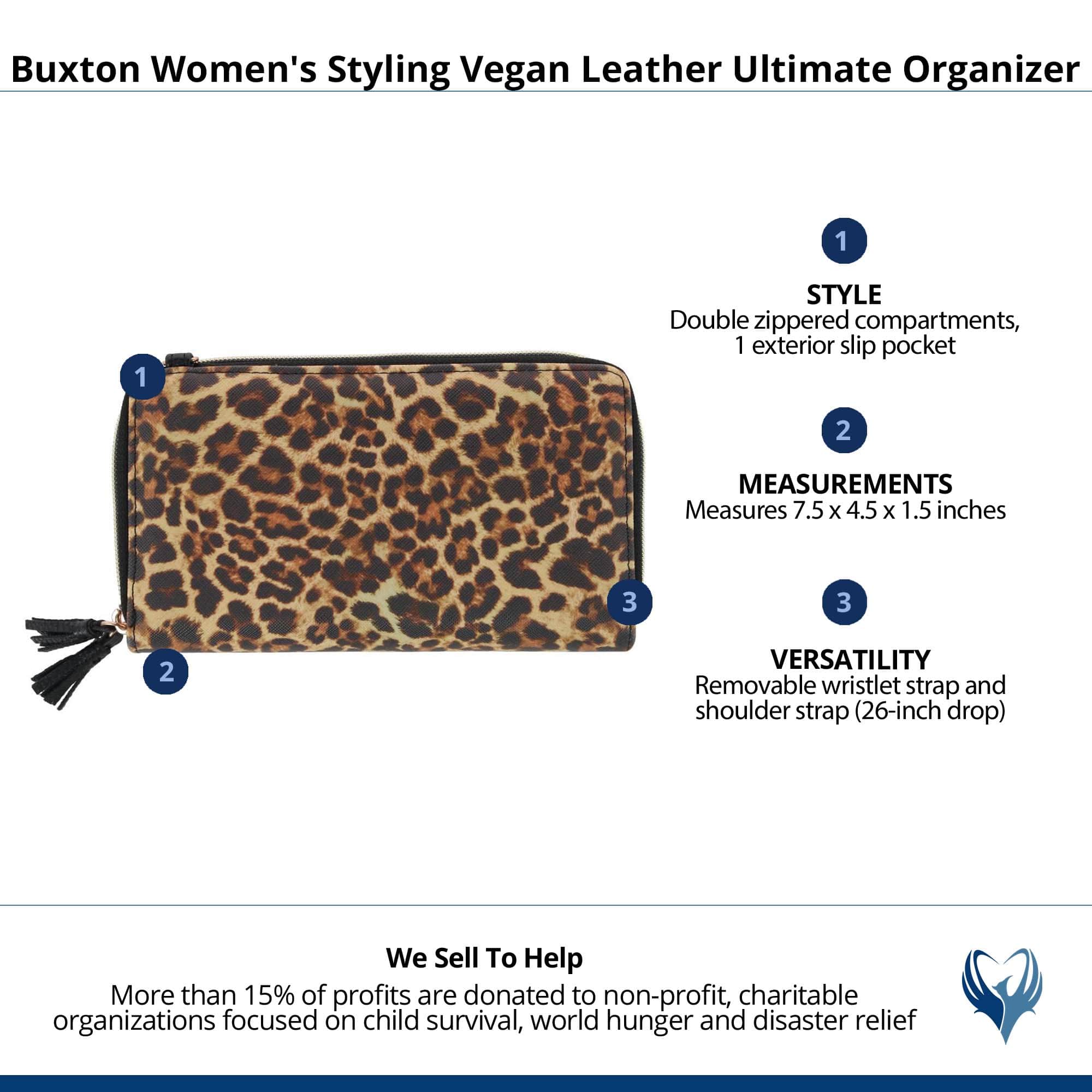 Buxton Women's Styling Premium Faux Leather Ultimate Organizer - Leopard