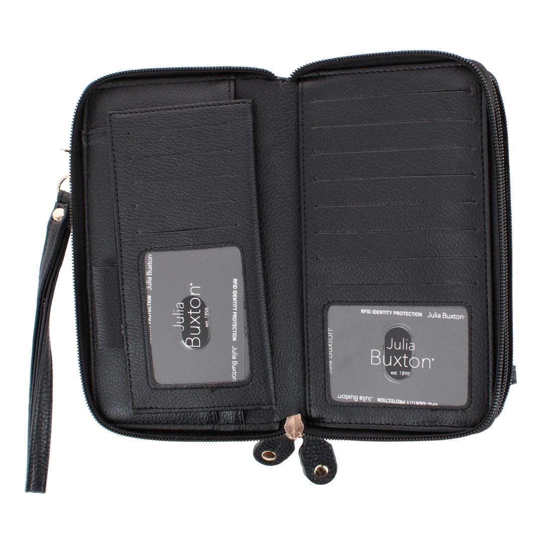 Buxton Women's Styling Premium Faux Leather Ultimate Organizer - Solid Black
