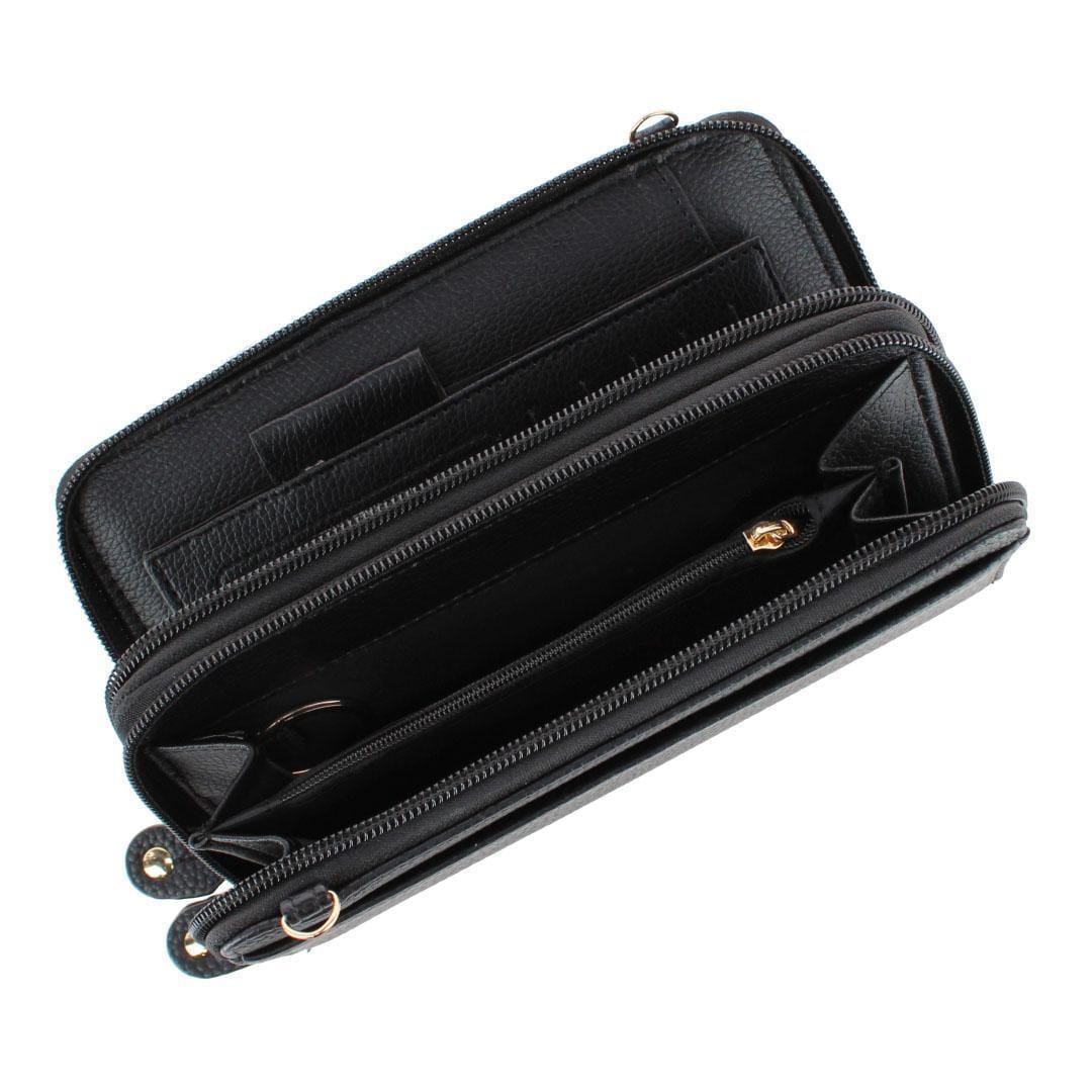 Buxton Women's Styling Premium Faux Leather Ultimate Organizer - Solid Black