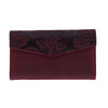 Women's Tooled Leather Organizer Clutch