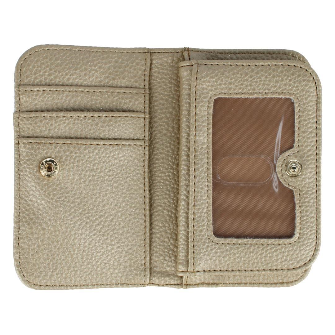 Buxton Women's Sparkle Vegan Leather Snap Card Case - Gold Glitter