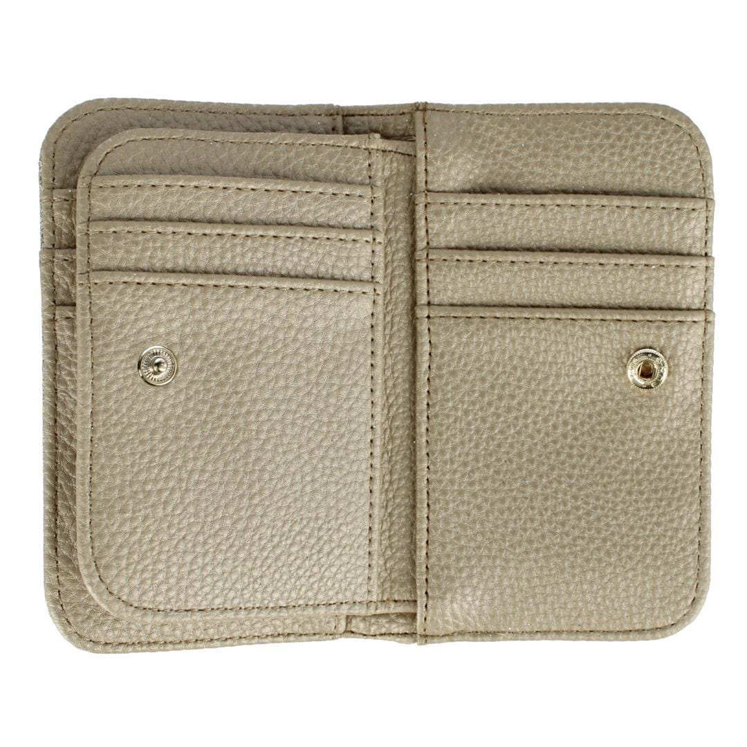 Buxton Women's Sparkle Vegan Leather Snap Card Case - Gold Glitter