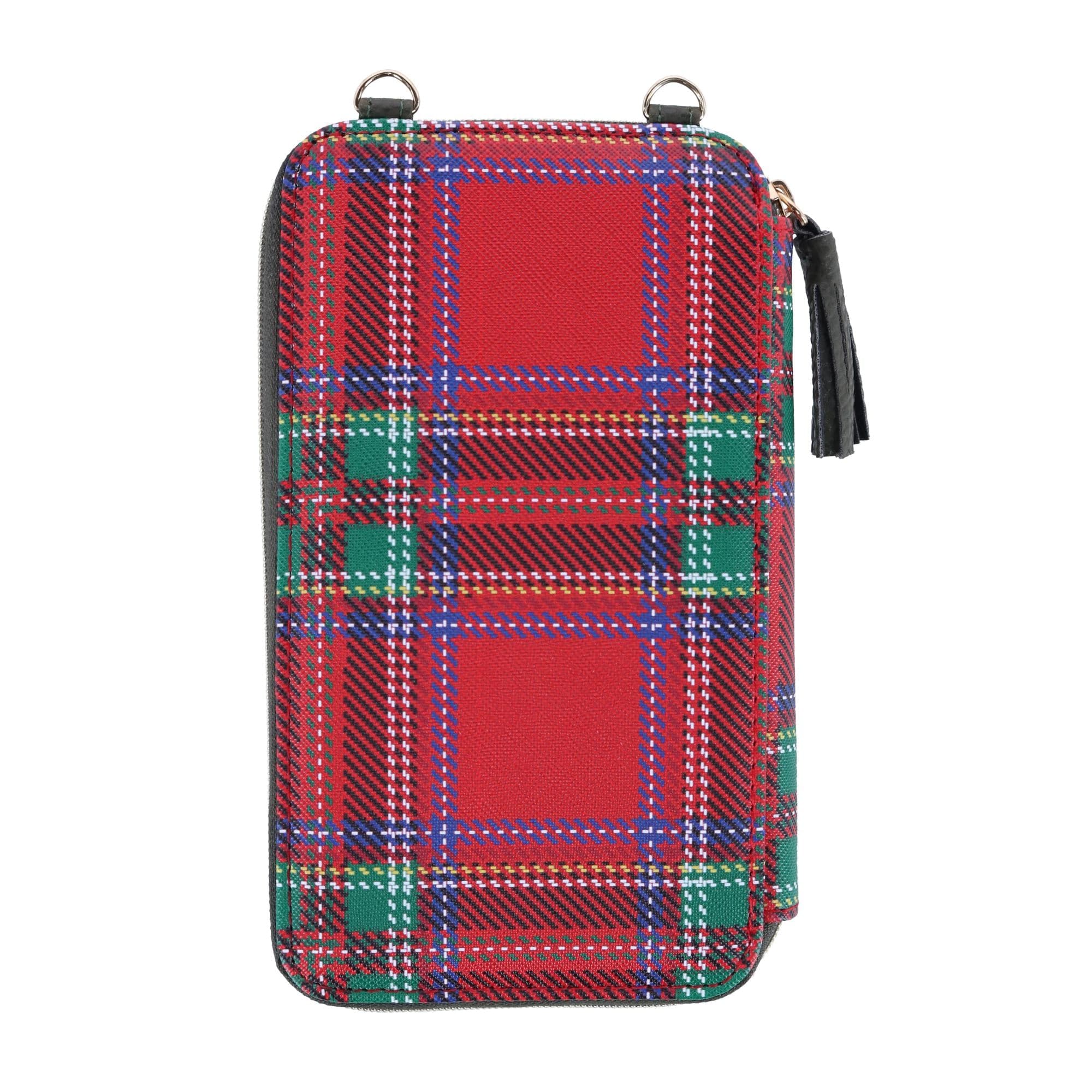 Buxton Women's Tartan Plaid Printed Vegan Leather Everywhere Wallet - Red Tartan Plaid