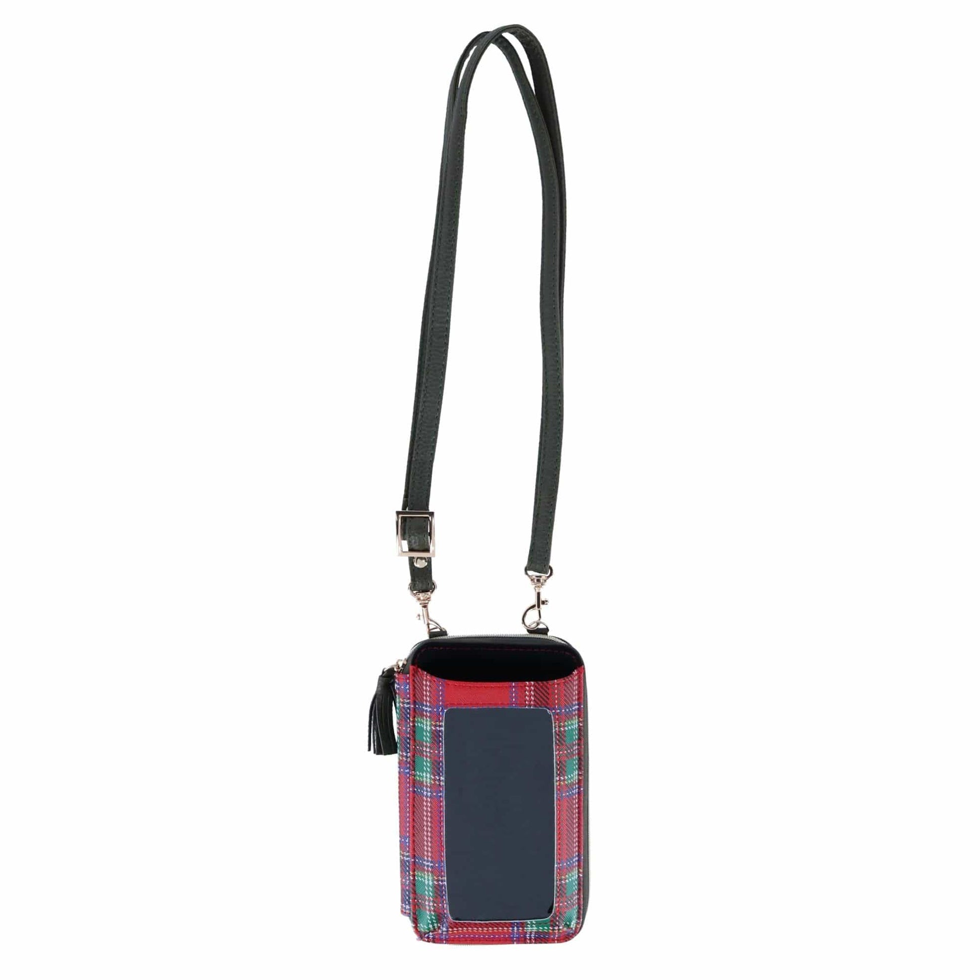 Buxton Women's Tartan Plaid Printed Vegan Leather Everywhere Wallet - Red Tartan Plaid
