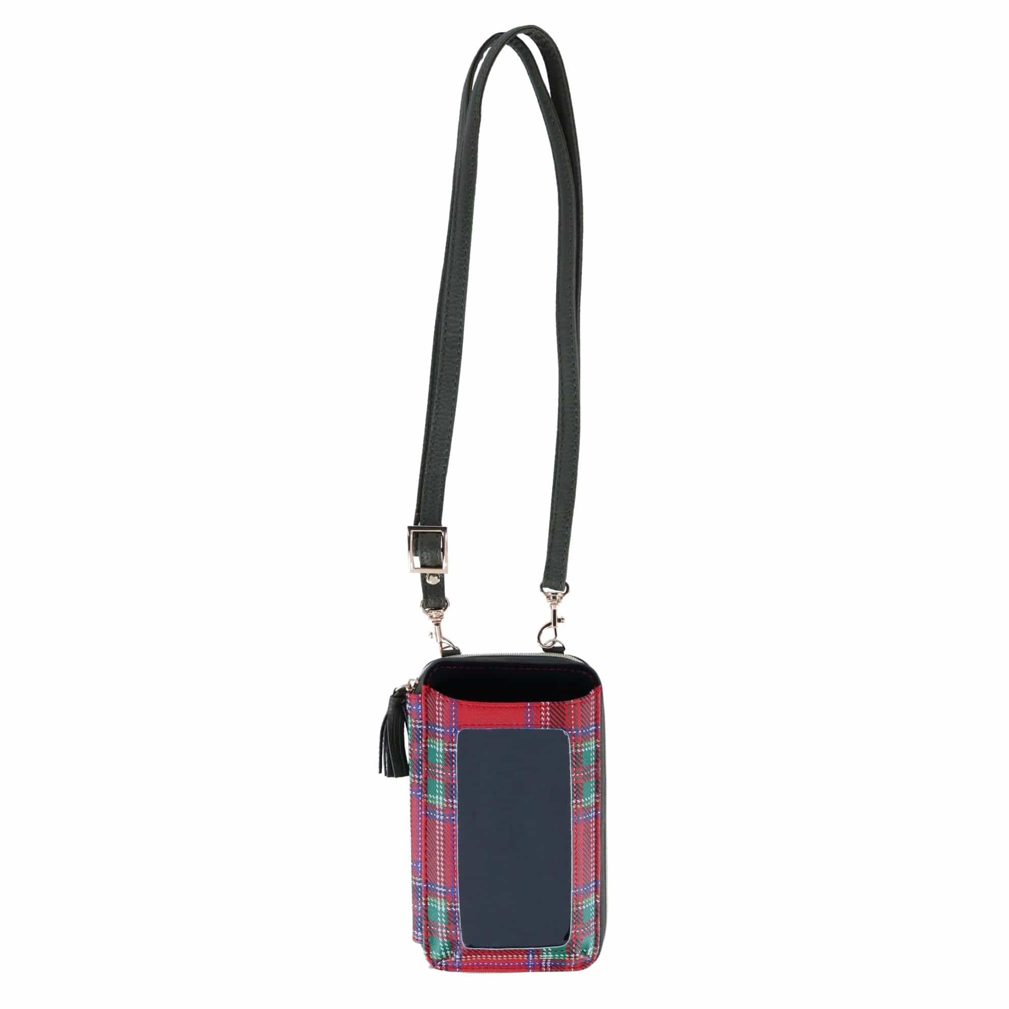 Buxton Women's Tartan Plaid Printed Vegan Leather Everywhere Wallet - Red Tartan Plaid