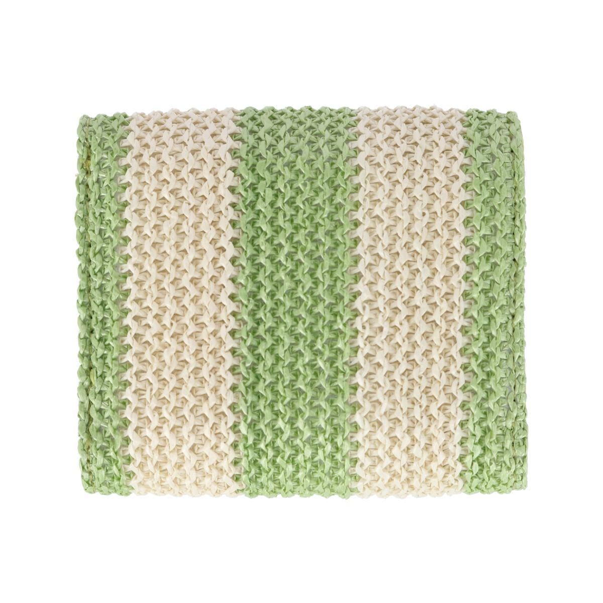 Buxton Women's Striped Straw Vegan Leather Medium Trifold - Lime Green