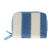 Women's Striped Straw Vegan Leather Wizard Wallet