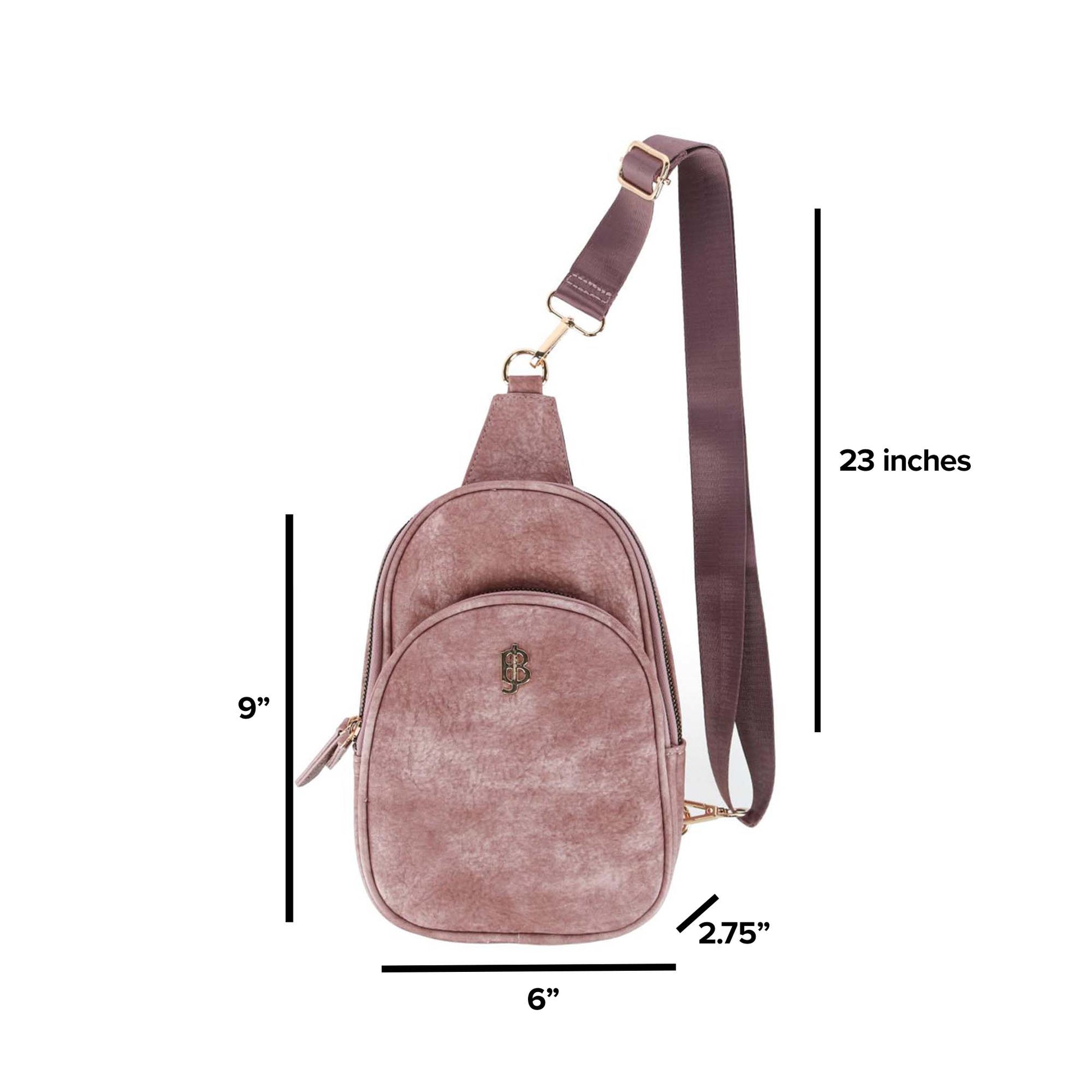 Buxton Women's Vegan Leather Sling Bag - Mauve