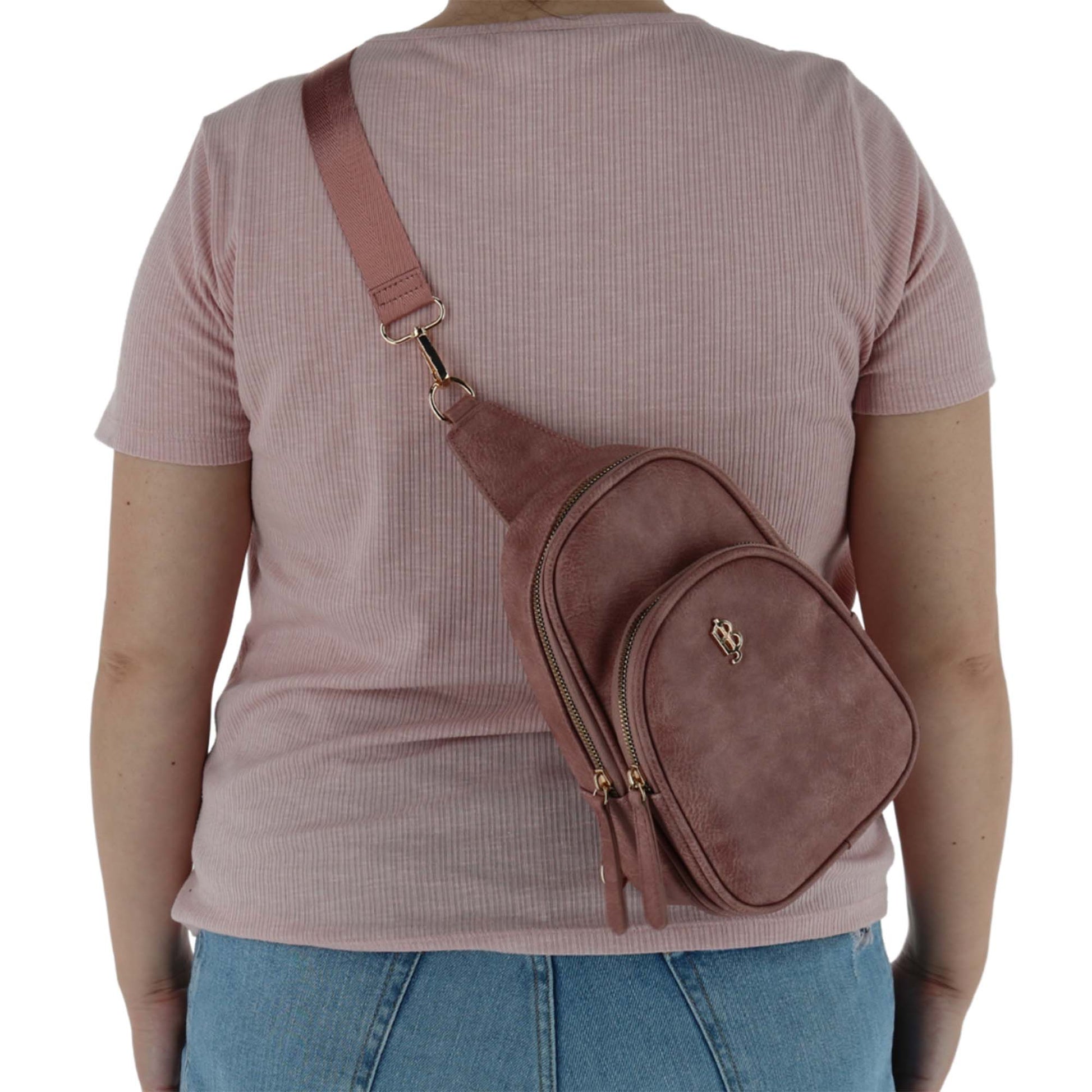 Buxton Women's Vegan Leather Sling Bag - Mauve