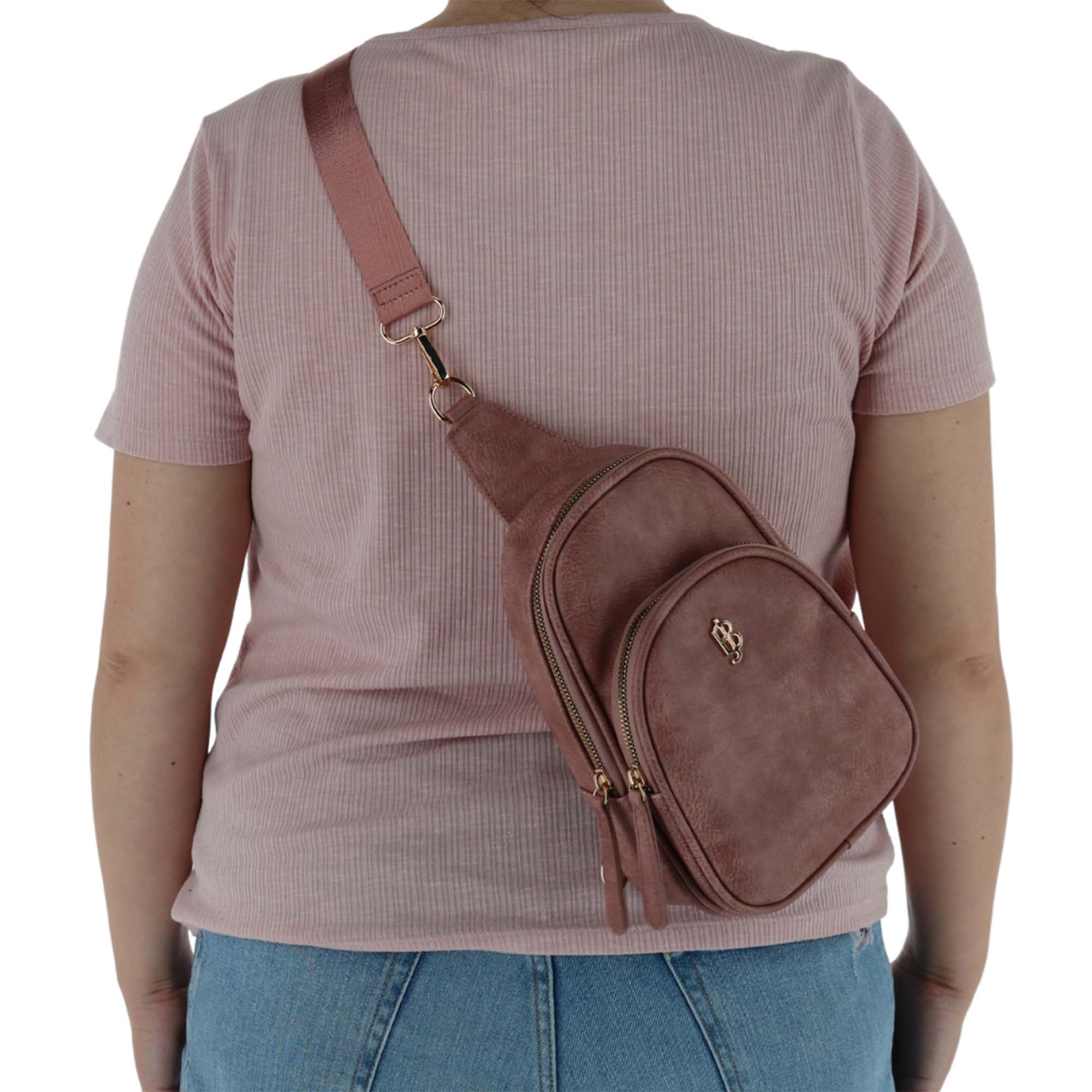 Buxton Women's Vegan Leather Sling Bag - Mauve