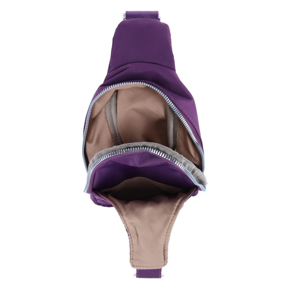 Julia Buxton Women's Nylon Quilted Sling Bag - Plum