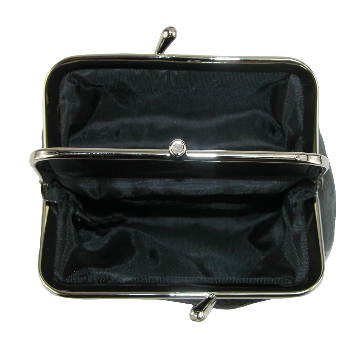 Buxton Women's Triple Frame Coin Purse Wallet - Black