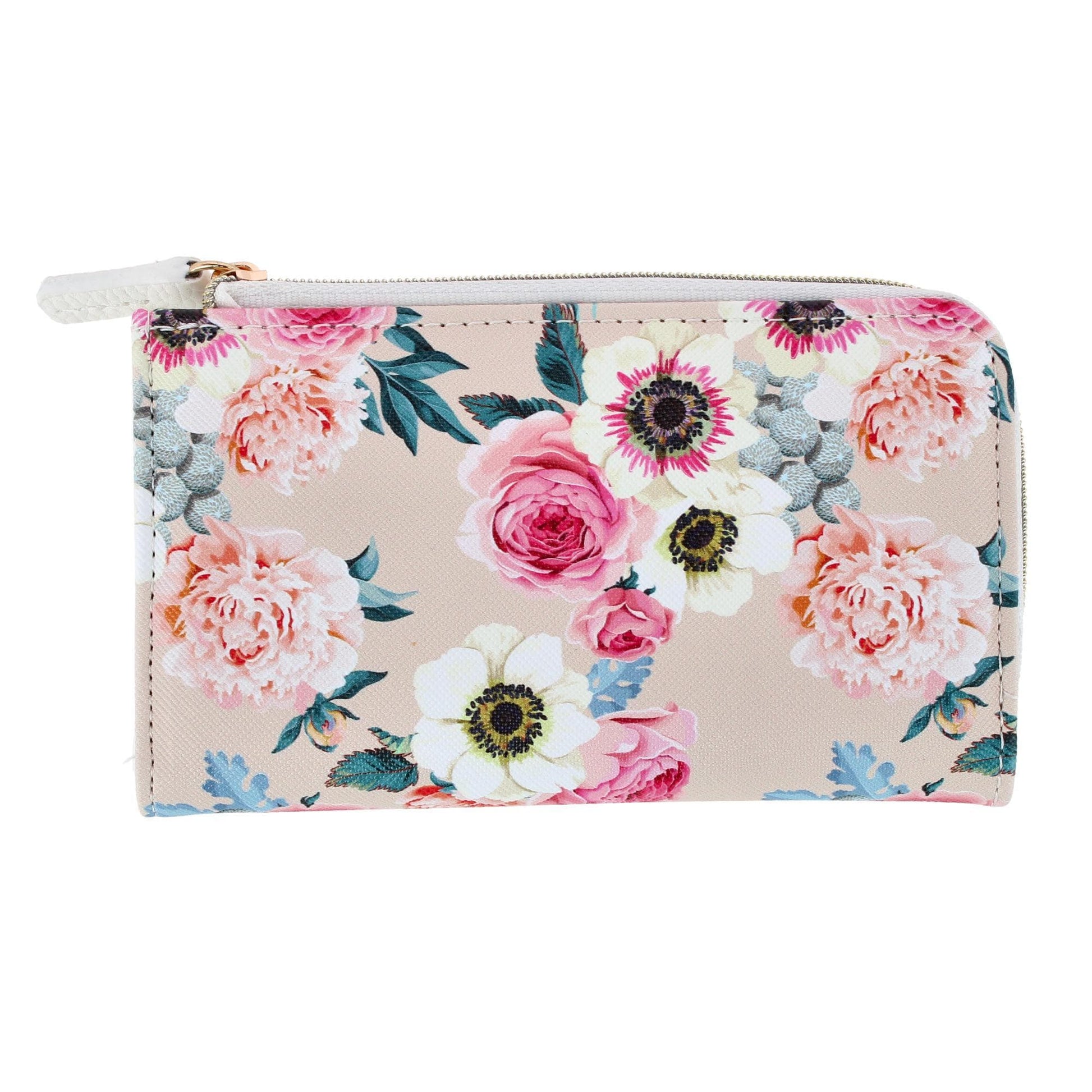 Julia Buxton Women's Fashionable L Zip Snap Premium Faux Leather Wallet - Debutante