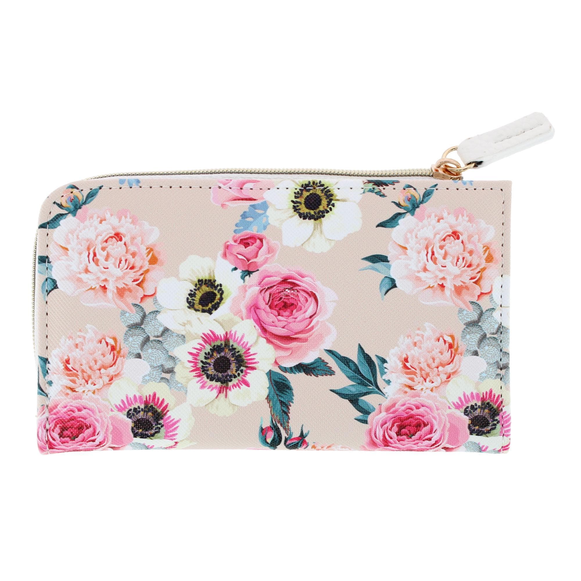 Julia Buxton Women's Fashionable L Zip Snap Premium Faux Leather Wallet - Debutante