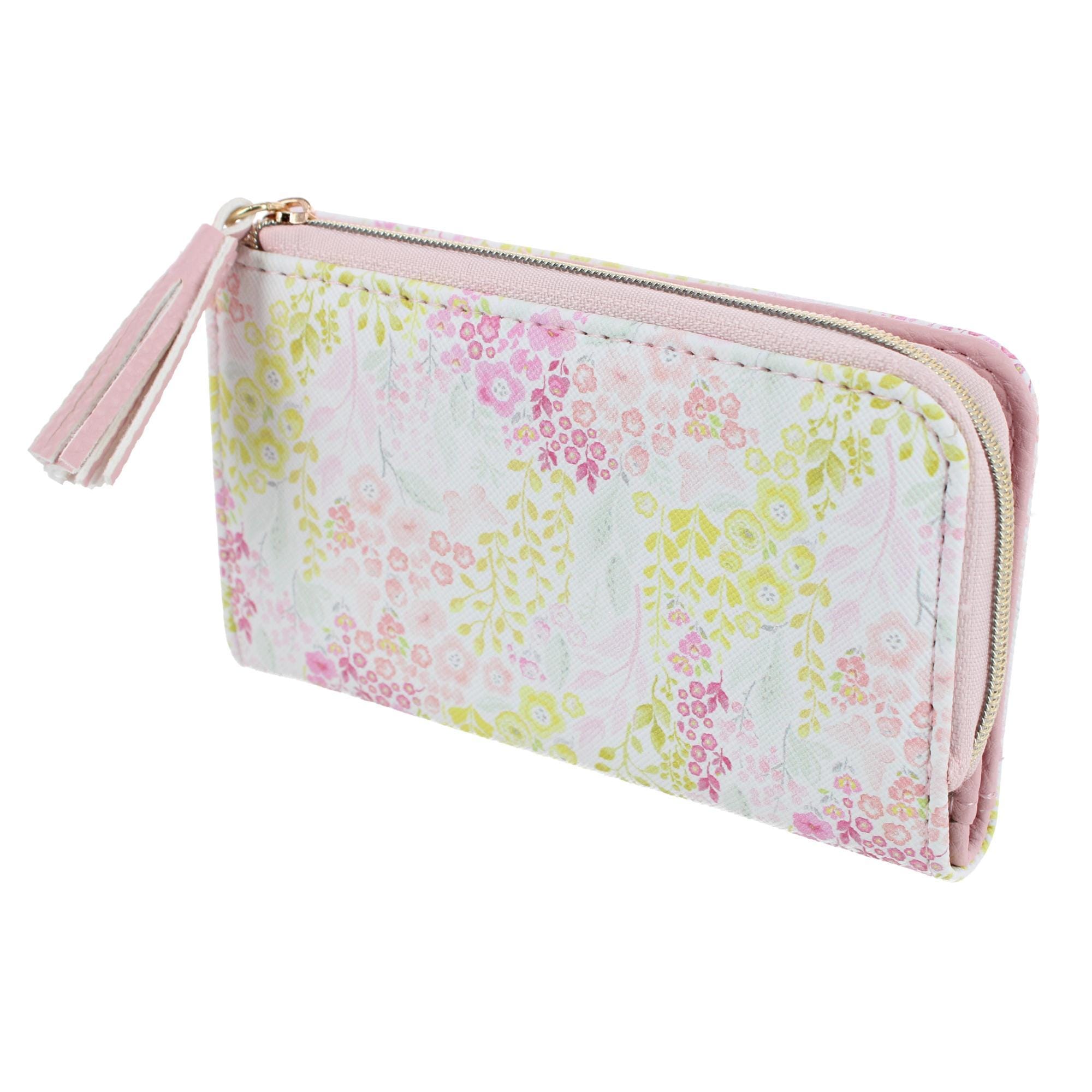 Julia Buxton Women's Fashionable L Zip Snap Premium Faux Leather Wallet - Pollinator