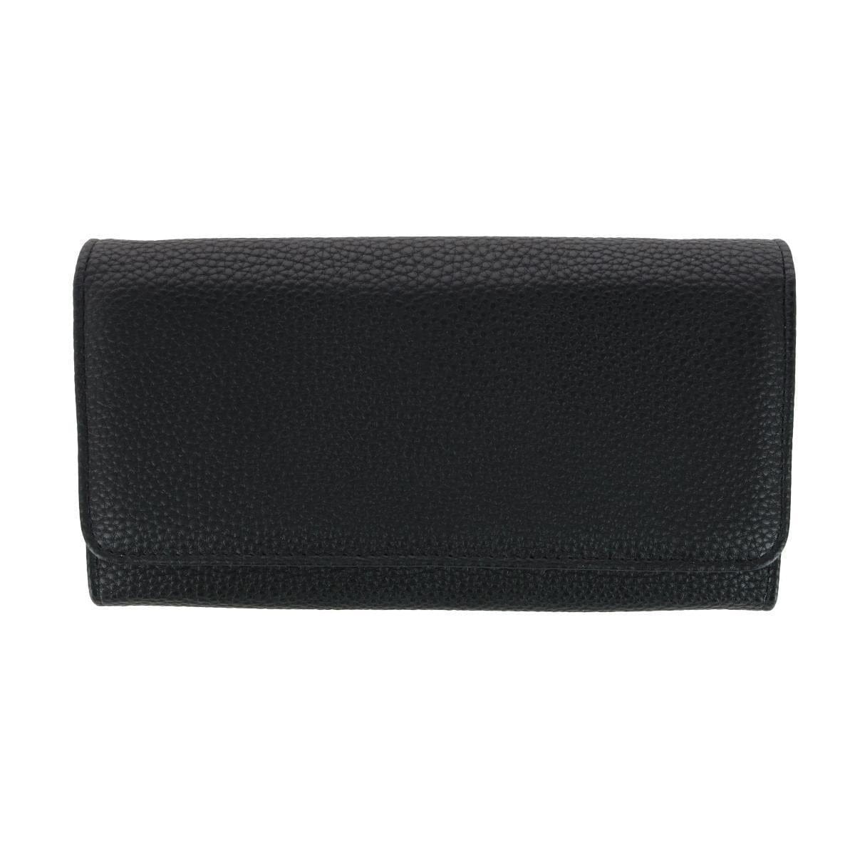 Buxton Women's Solid Colored Premium Faux Leather Bianca Clutch Wallet - Black