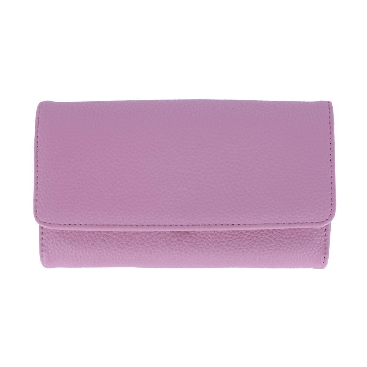 Buxton Women's Solid Colored Premium Faux Leather Bianca Clutch Wallet - Mauve