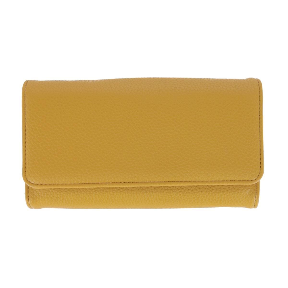 Buxton Women's Solid Colored Premium Faux Leather Bianca Clutch Wallet