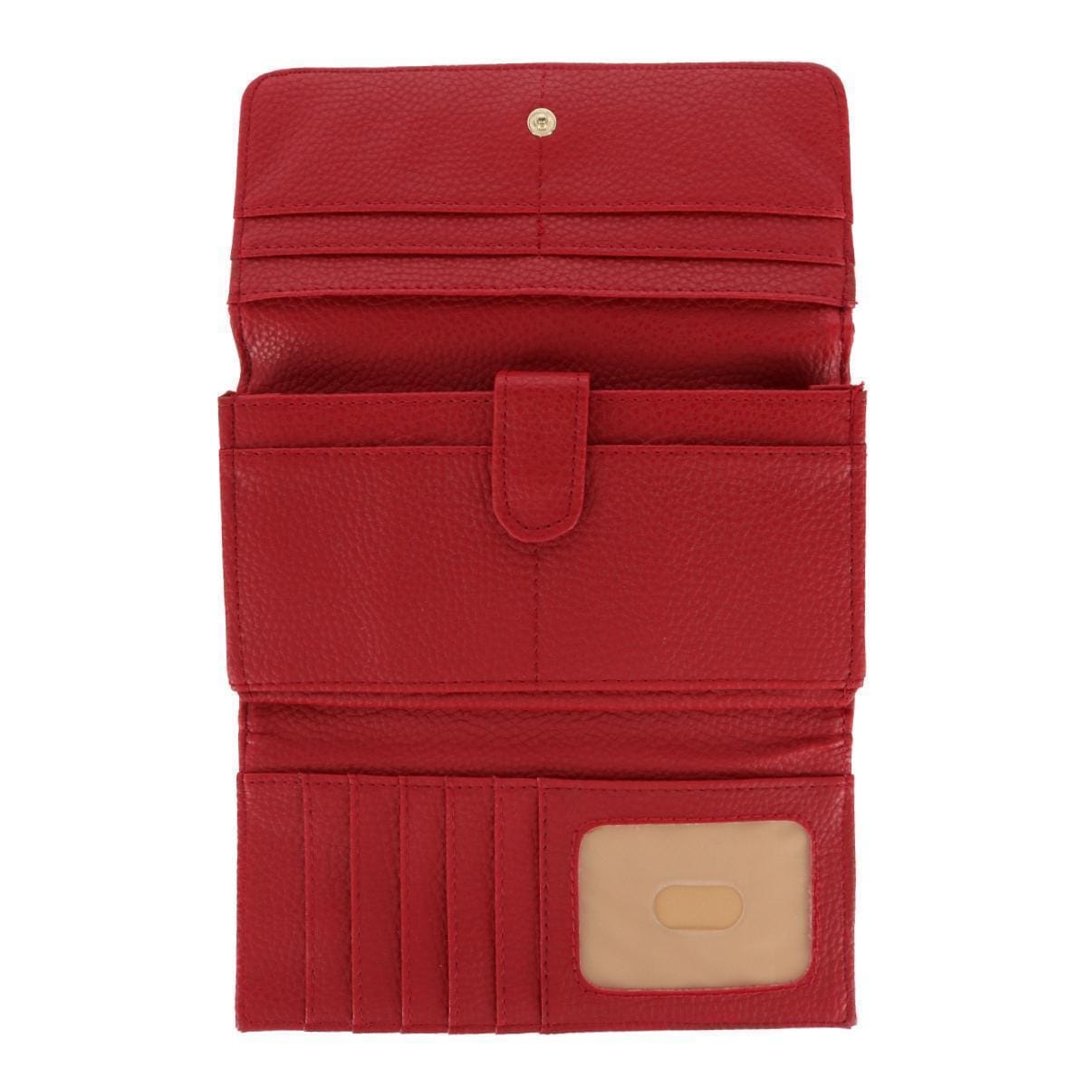 Buxton Women's Solid Colored Premium Faux Leather Bianca Clutch Wallet - Red