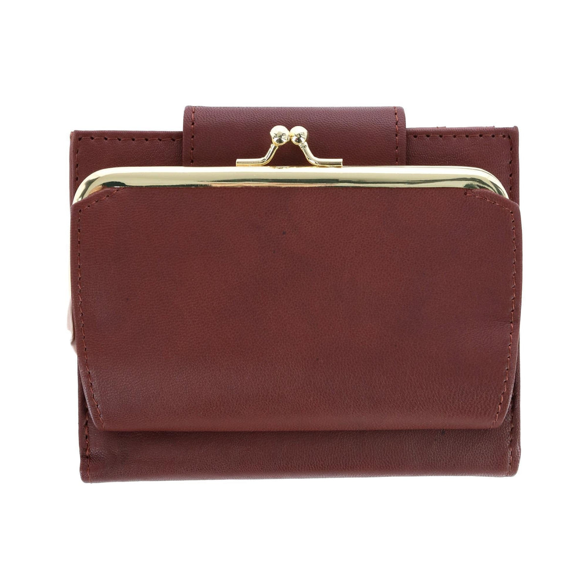 Buxton Women's Leather Attache Clutch Cardex Wallet and Coin Purse - Brown