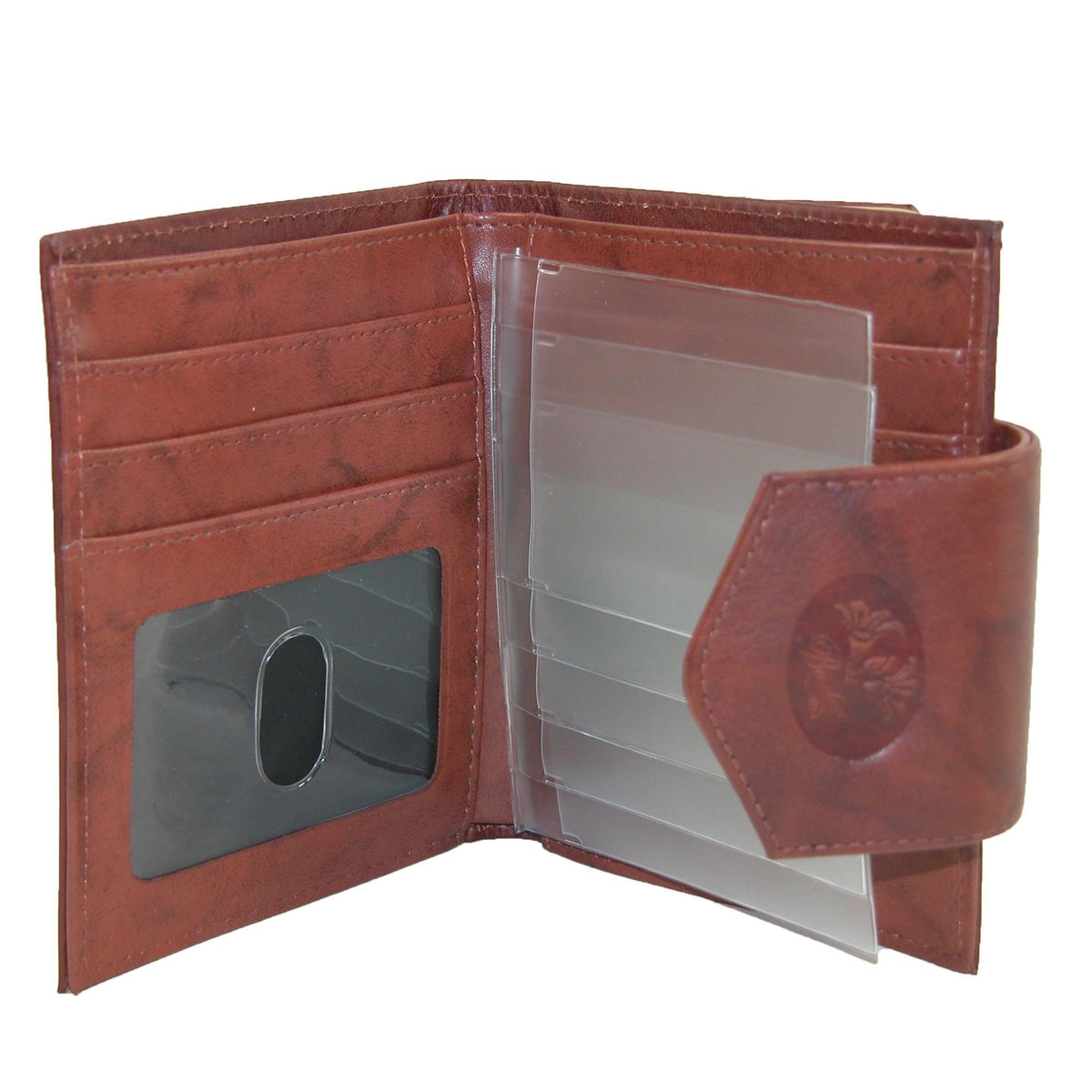 Buxton Women's Leather Attache Clutch Cardex Wallet and Coin Purse - Brown