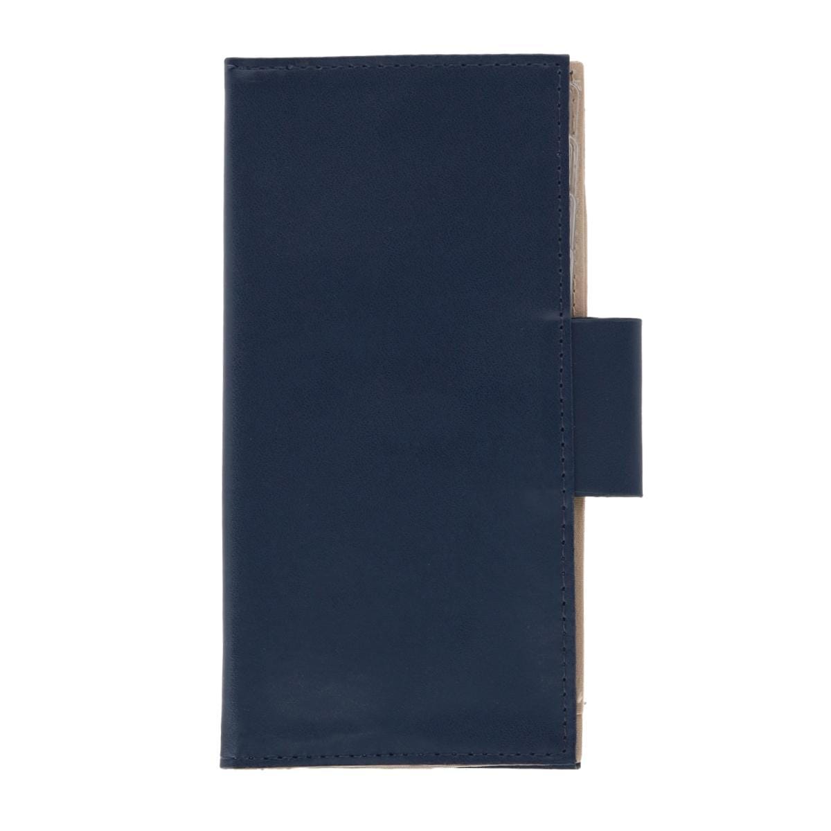 Buxton Women's Leather Long Bifold Organizer Wallet with Floral Emboss - Navy