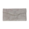 Women's Leather Long Bifold Organizer Wallet with Floral Emboss