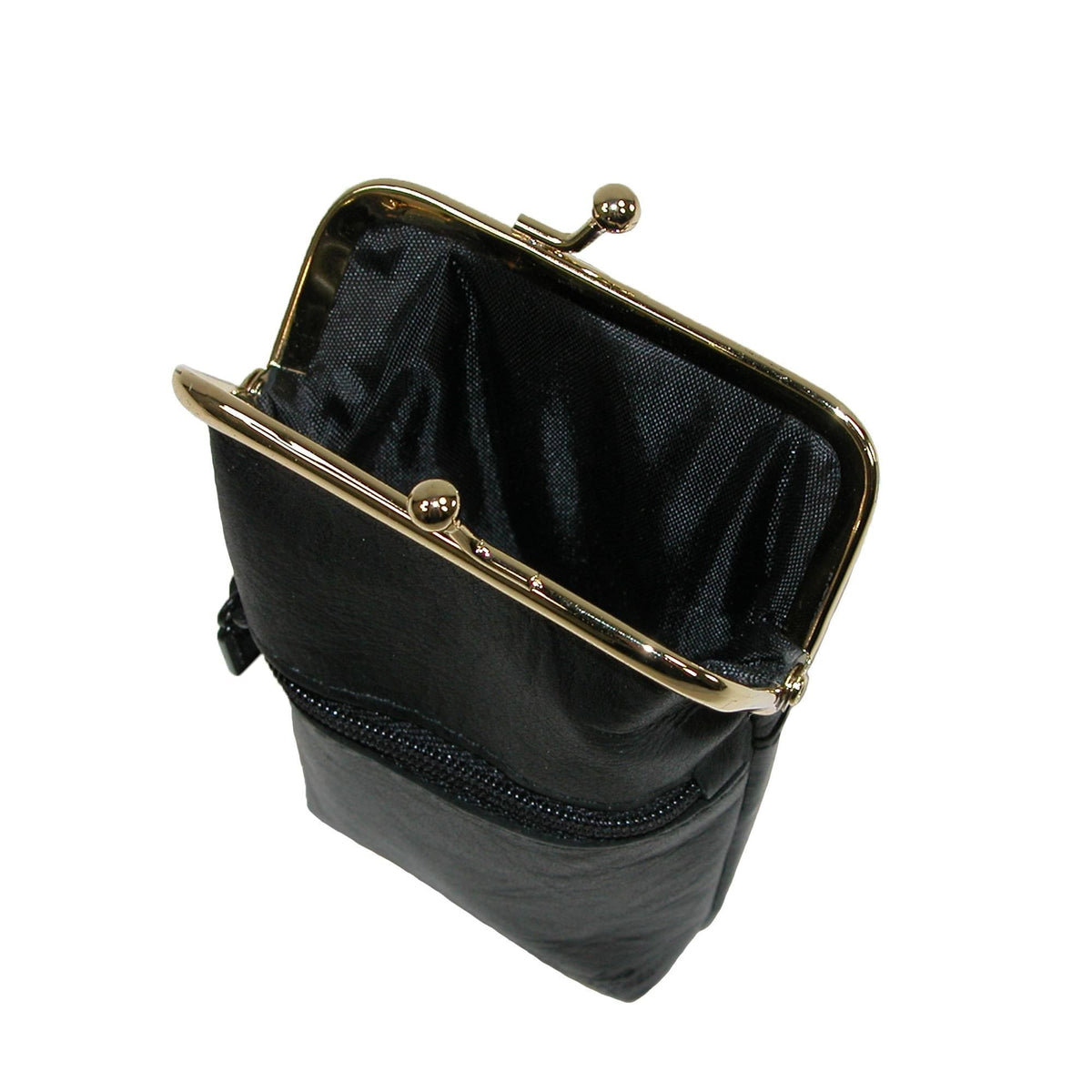 Buxton Women's Leather Framed Cigarette Case Wallet with Floral Emboss - Black