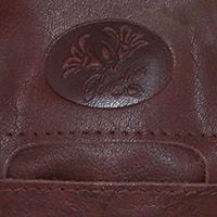 Buxton Women's Leather Framed Cigarette Case Wallet with Floral Emboss - Mahogany