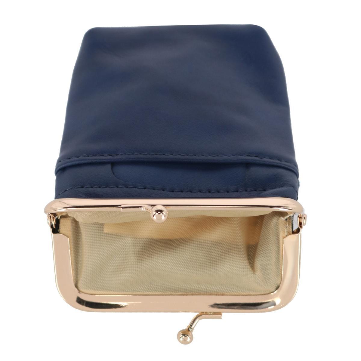 Buxton Women's Leather Framed Cigarette Case Wallet with Floral Emboss - Navy Blue