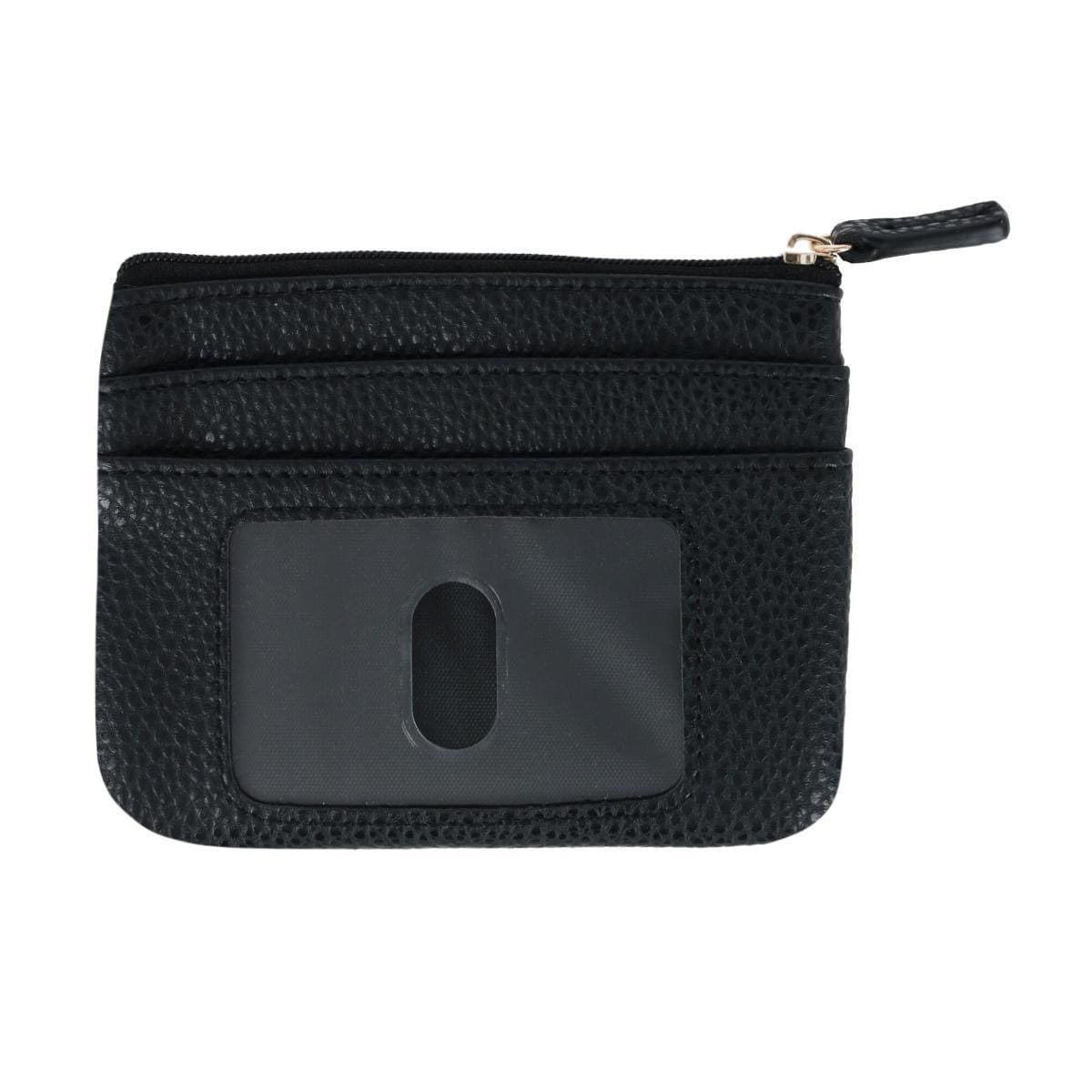 Buxton Women's Colorful Designer Premium Faux Leather Large ID Coin Case - Black