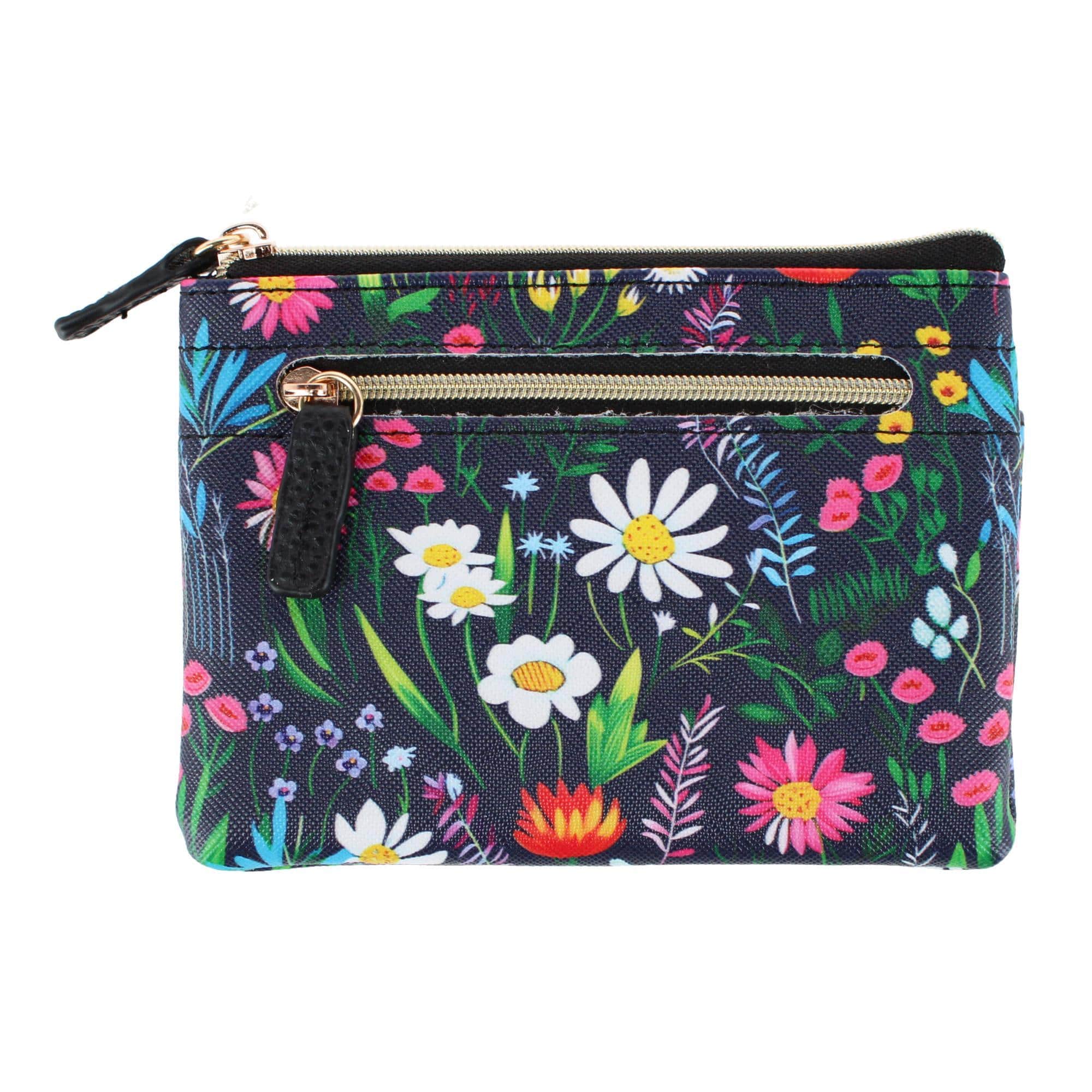 Buxton Women's Colorful Designer Premium Faux Leather Large ID Coin Case - Fragrant Floral