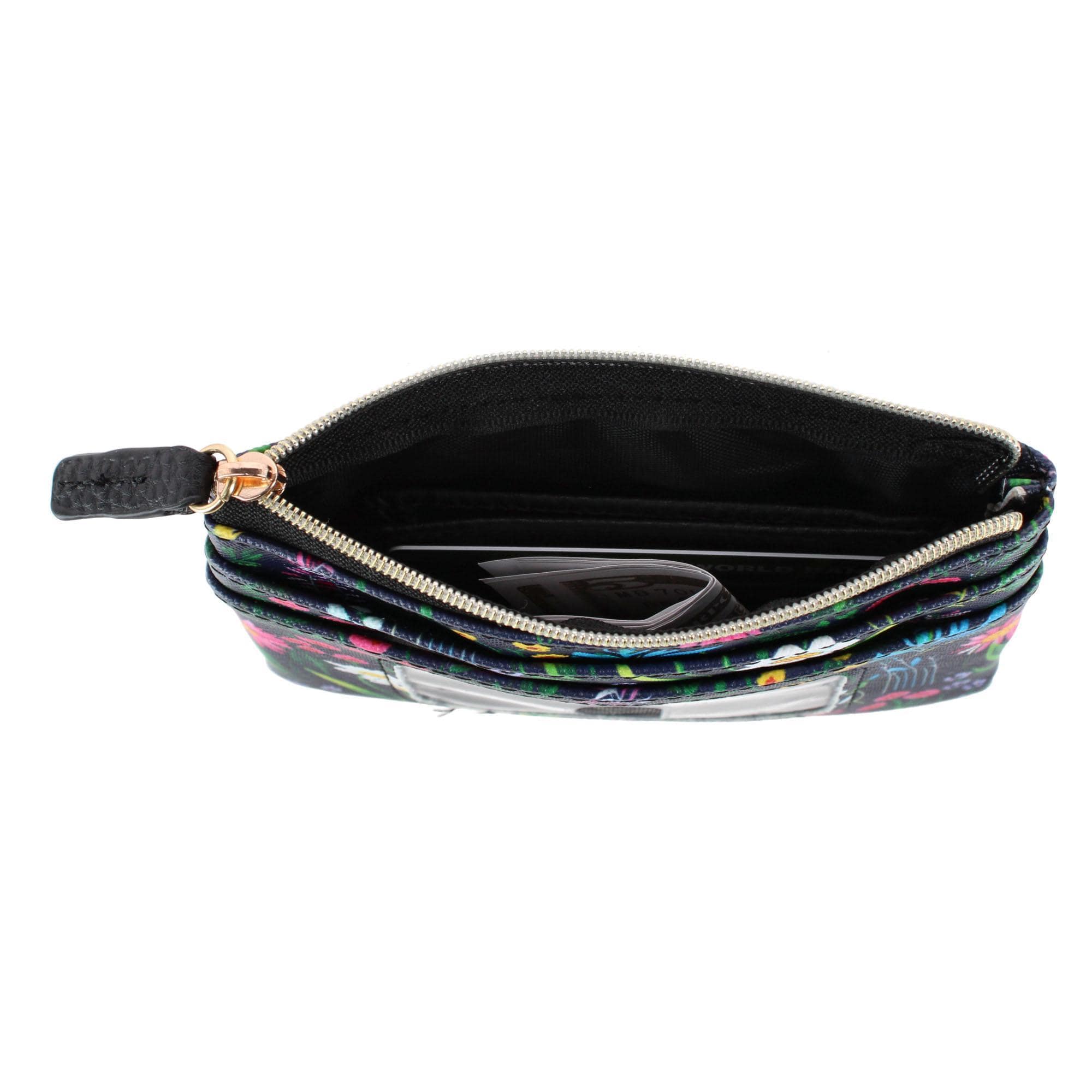 Buxton Women's Colorful Designer Premium Faux Leather Large ID Coin Case - Fragrant Floral