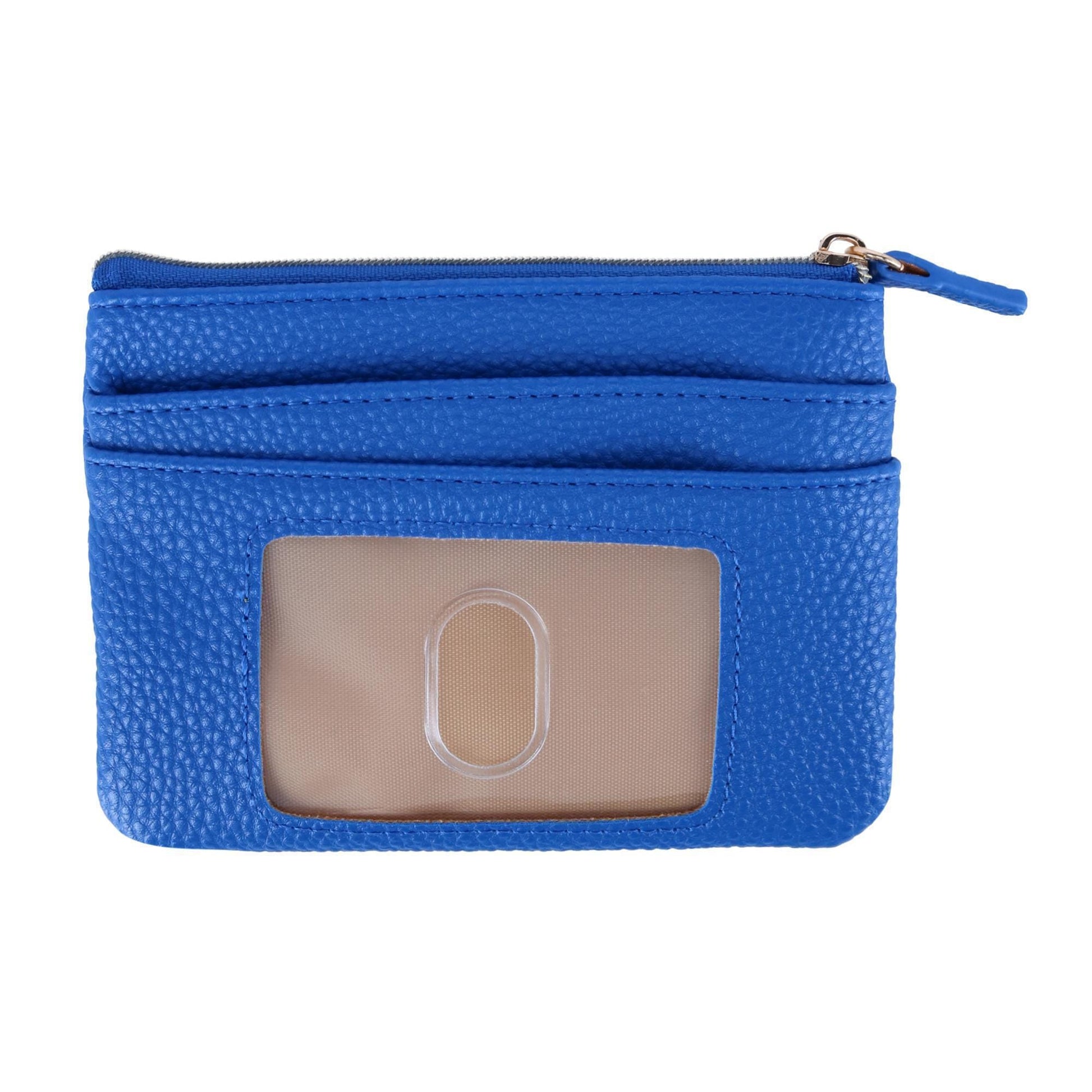Buxton Women's Colorful Designer Premium Faux Leather Large ID Coin Case - Lagoon Blue
