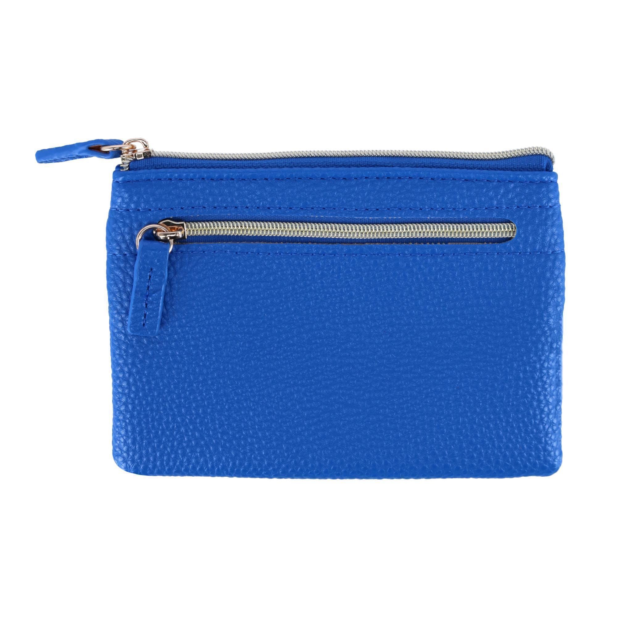 Buxton Women's Colorful Designer Premium Faux Leather Large ID Coin Case - Lagoon Blue