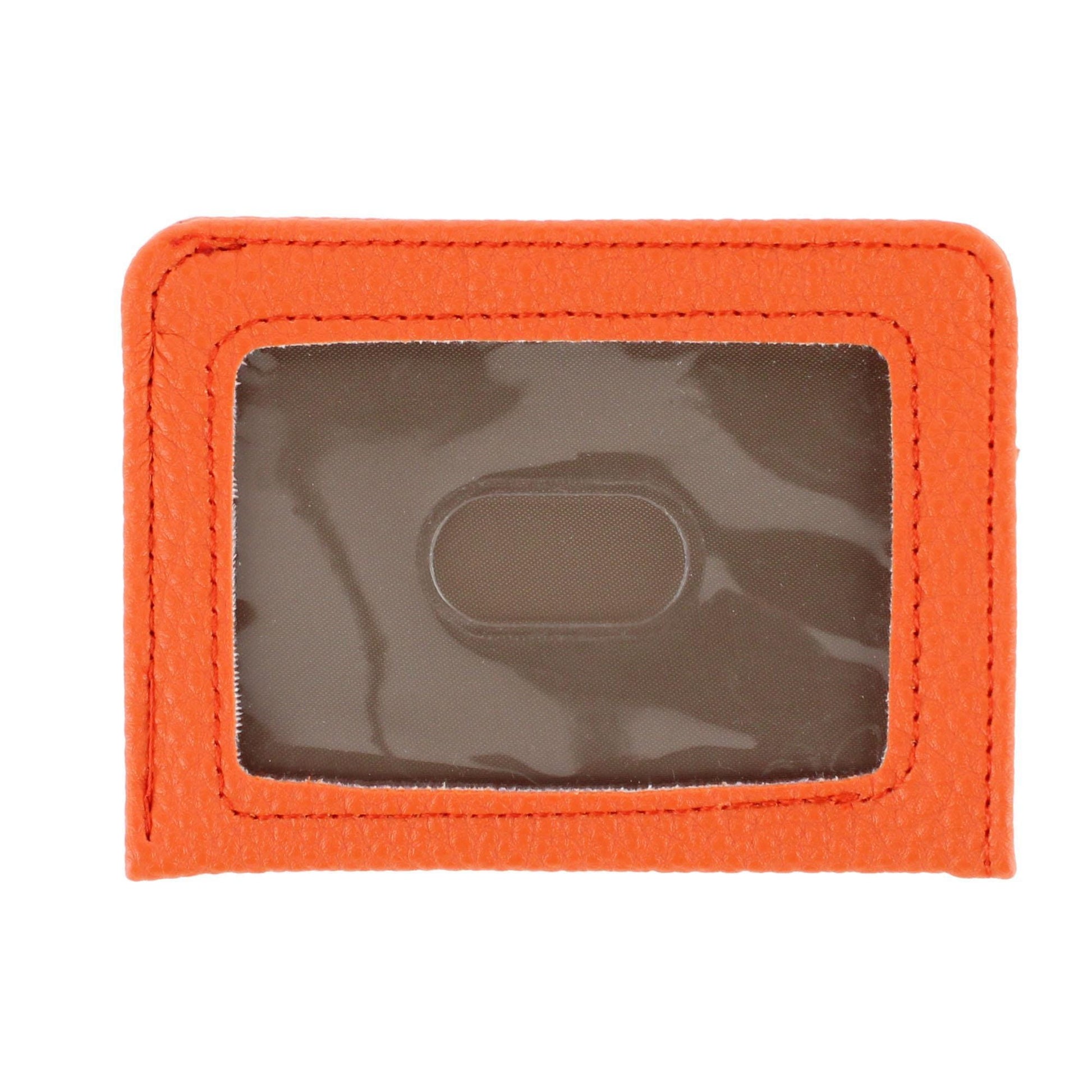 Buxton Women's Colorful Designer Premium Faux Leather Large ID Coin Case - Exuberance Orange