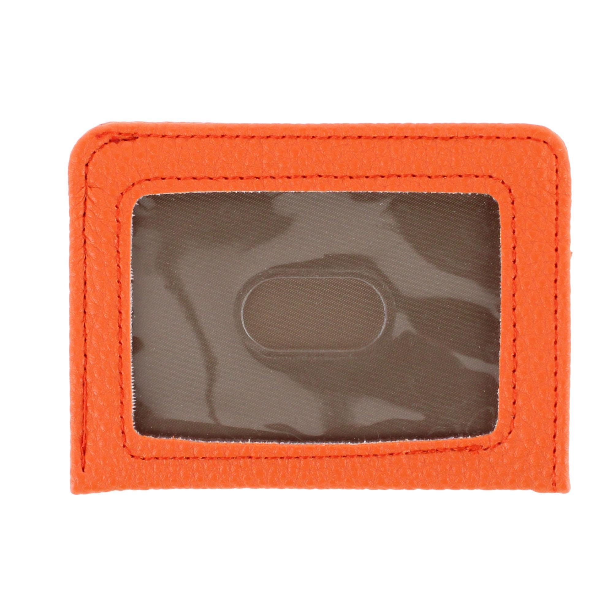 Buxton Women's Colorful Designer Premium Faux Leather Large ID Coin Case - Exuberance Orange