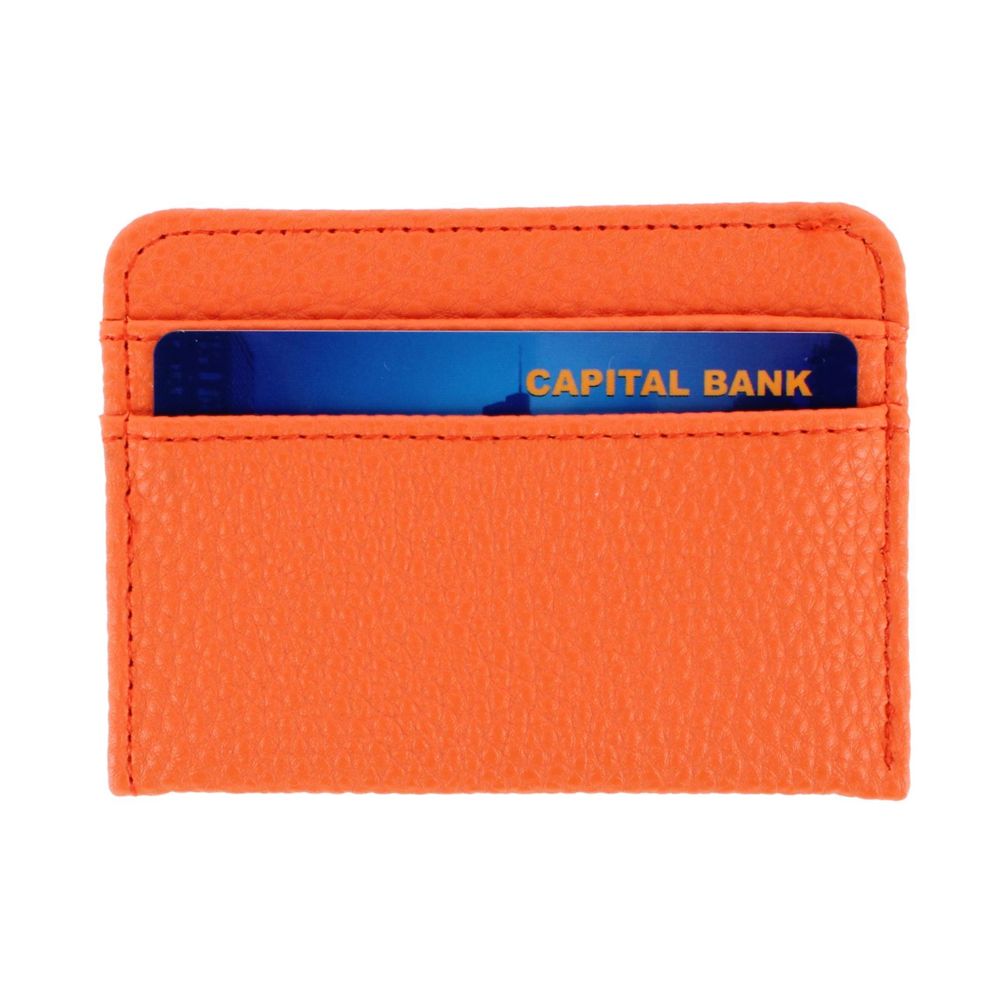 Buxton Women's Colorful Designer Premium Faux Leather Large ID Coin Case - Exuberance Orange