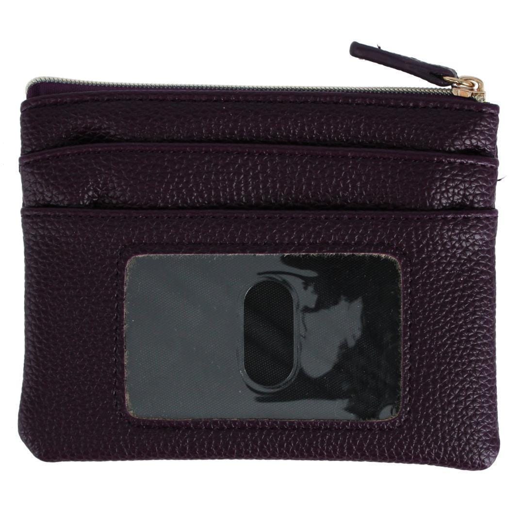 Buxton Women's Colorful Designer Premium Faux Leather Large ID Coin Case - Plum