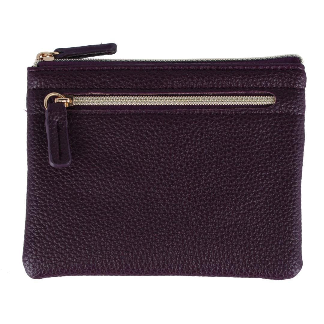 Buxton Women's Colorful Designer Premium Faux Leather Large ID Coin Case - Plum